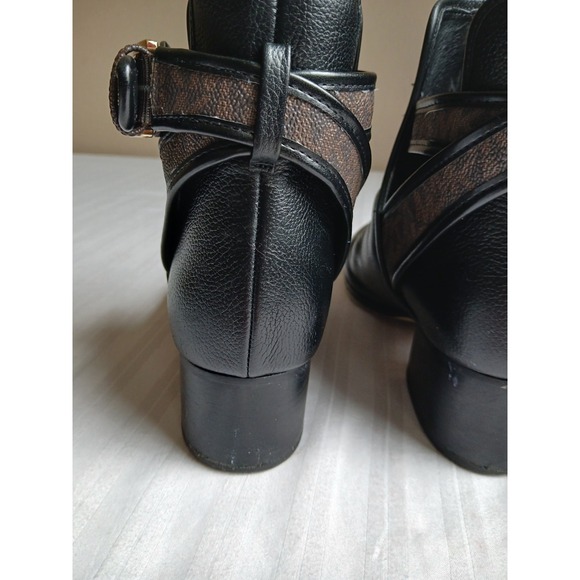 Michael Kors Boots 7.5 M Pebbled Grain Leather Britton Ankle Logo Preppy Classic - Picture 8 of 15